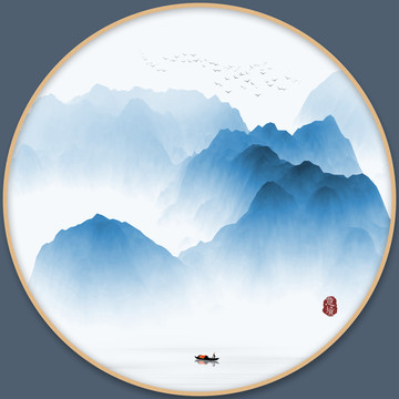 意境水墨山水画