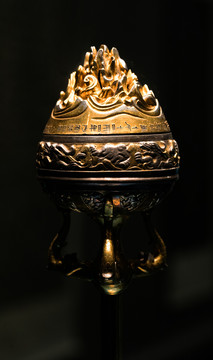 鎏金银铜竹节熏炉