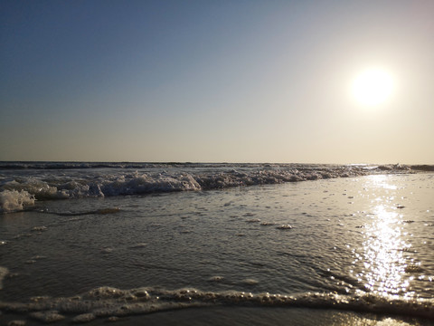 海滩夕阳美景