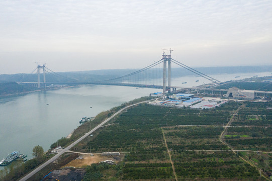 白洋长江大桥航拍