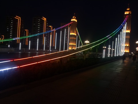 城市桥夜景
