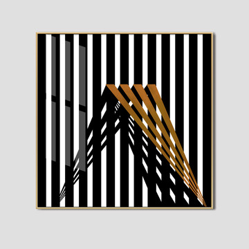 现代简约黑白抽象几何装饰画
