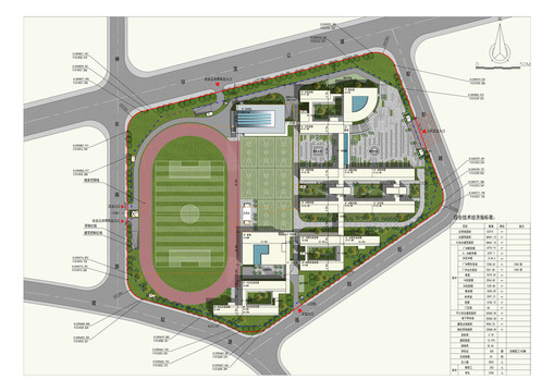 建筑规划设计彩色总平面图