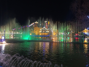 夜景喷泉