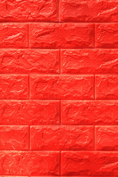 鲜艳红色瓷砖墙