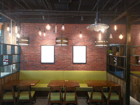 餐厅砖墙壁纸