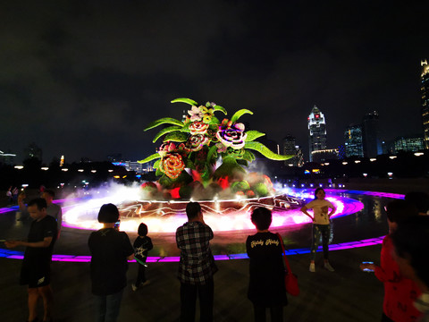 上海人民广场花坛喷泉