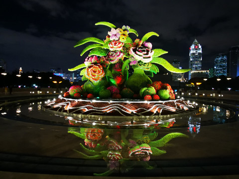 上海人民广场花坛喷泉