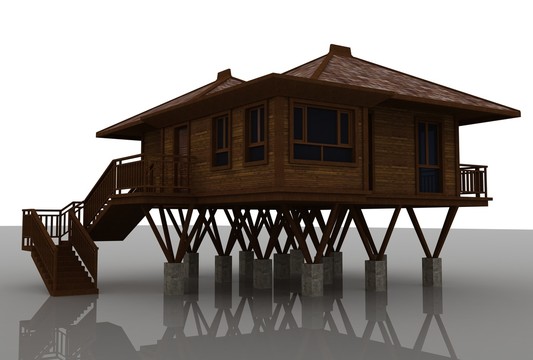 造型吊脚木屋