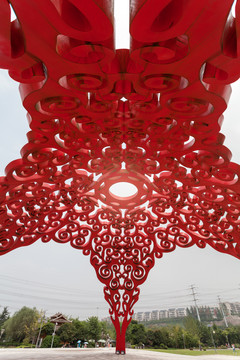 中国红建筑