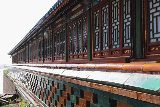 中式古典建筑琉璃瓦墙