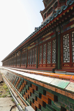 中式古典建筑琉璃瓦墙