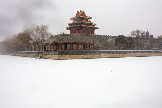 角楼风雪