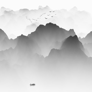 抽象意境水墨画