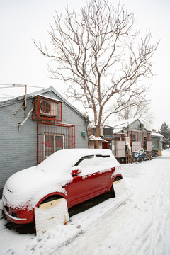 北京胡同雪景