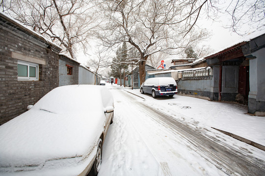 北京胡同雪景