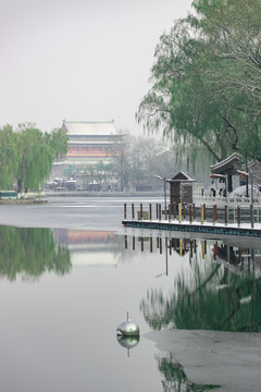 北京什刹海雪景