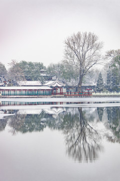 北京什刹海雪景