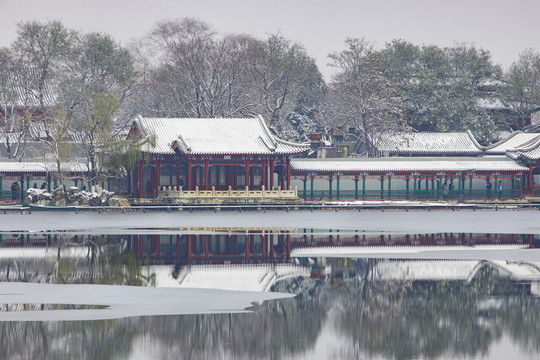 北京什刹海雪景