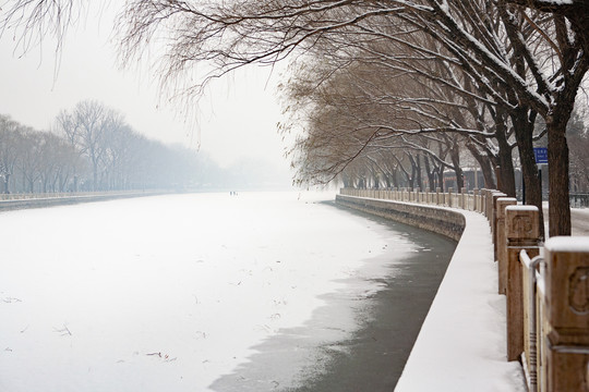 北京什刹海雪景