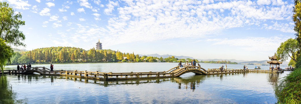 杭州西湖风光全景