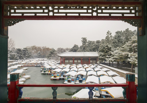 北京颐和园雪景