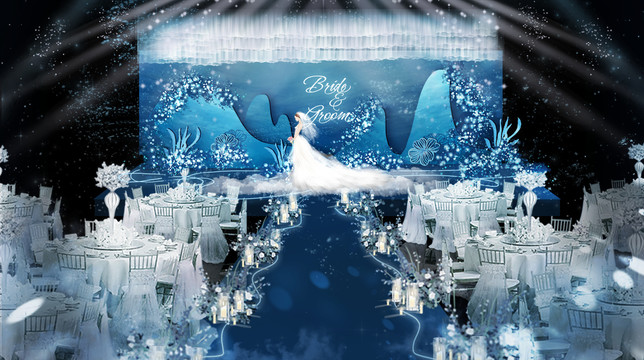 海洋主题蓝色婚礼效果图