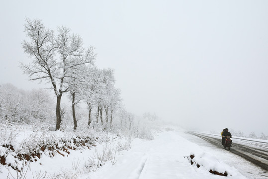 北方冬日美丽的雪后风光