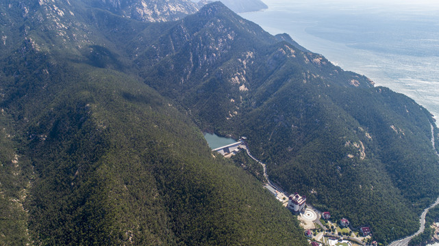 航拍青岛崂山风景区