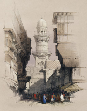 大卫·罗伯兹开罗的街景