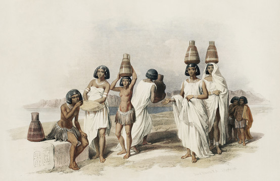 大卫·罗伯兹尼罗河的努比亚妇女