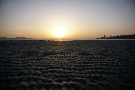 落日沙滩