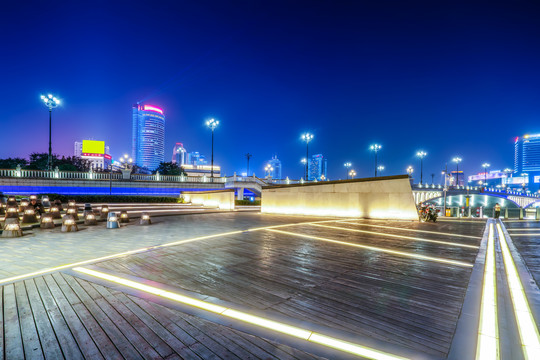 宁波三江口风光夜景