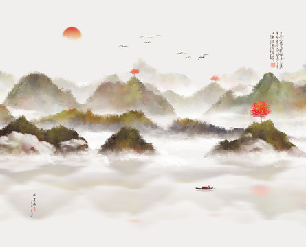 水墨山水画