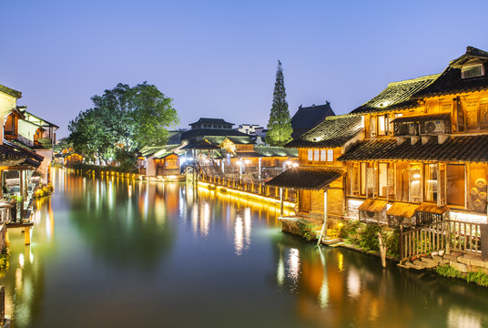 桐乡乌镇夜景