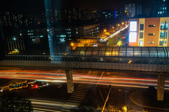 立水桥地铁空中夜景特写