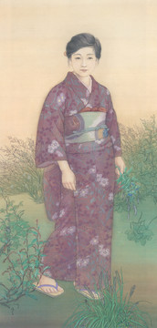 北野恒富摘草