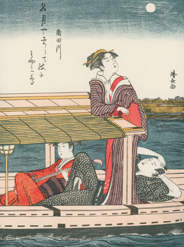 鸟居清长角田川舟遊的月