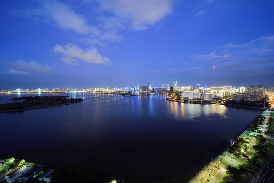 海口滨海城市风光夜景