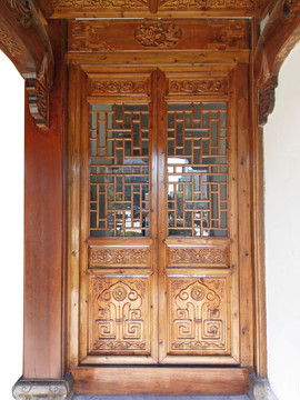 中式木建筑木门