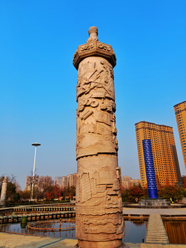 文化石柱石雕