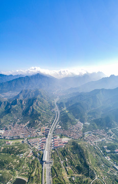 航拍青岛崂山全景