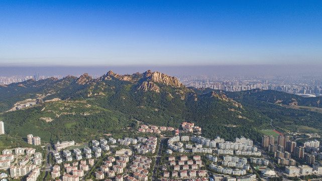 航拍青岛浮山全景