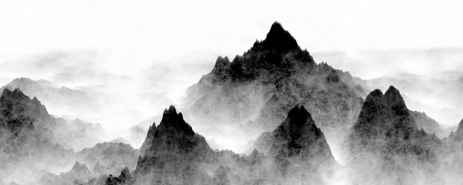 水墨山