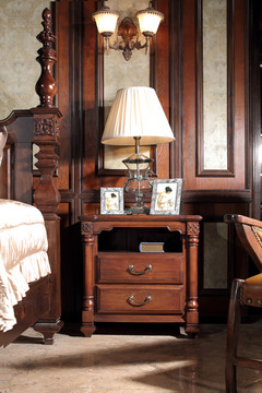美式实木床头柜家具