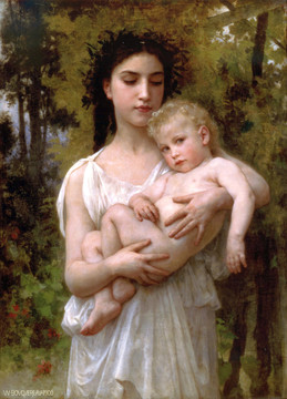 威廉·阿道夫·布格罗妇女和小男孩