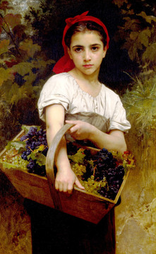 威廉·阿道夫·布格罗摘水果的女孩