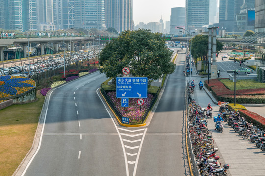 上海陆家嘴街道街景