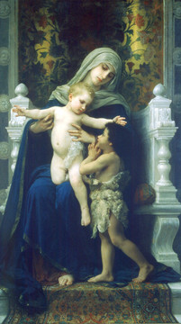威廉·阿道夫·布格罗圣母子耶稣和施洗者圣约翰