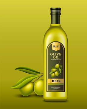 橄榄油产品包装设计与新鲜原料素材